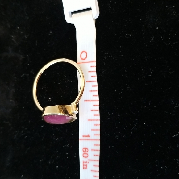 Watermelon Tourmaline 18k yellow bezel gold Ring - Picture 8 of 9